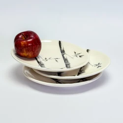 بشقاب پیش دستی سرامیکی ساقه مشکی