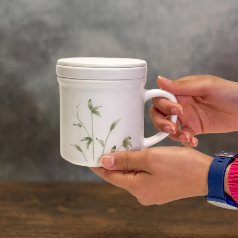 لیوان دمنوش سرامیکی ساقه سبز