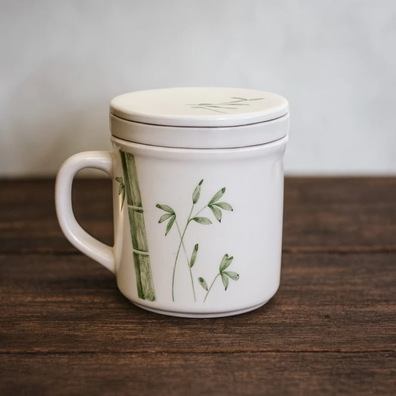 لیوان دمنوش سرامیکی ساقه سبز