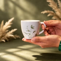 فنجان مربع سرامیکی ساقه سبز