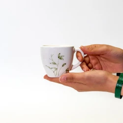 فنجان مربع سرامیکی ساقه سبز