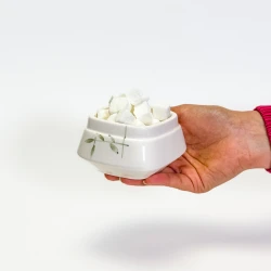 قندان سرامیکی مربع ساقه سبز