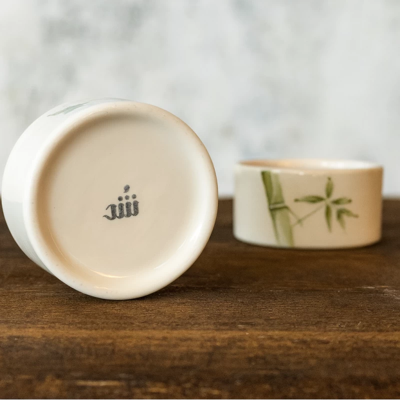 قندان سرامیکی ساقه سبز کوچک