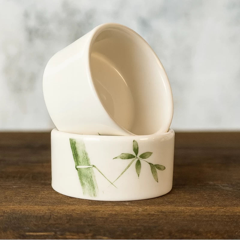 قندان سرامیکی ساقه سبز کوچک