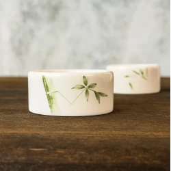 قندان سرامیکی ساقه سبز کوچک