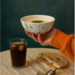 پیاله ماست خوری سرامیکی ساقه سبز