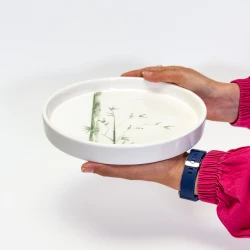 بشقاب پیتزا خوری سرامیکی ساقه سبز