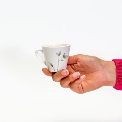 شات قهوه سرامیکی دسته دار ساقه سبز کوچک