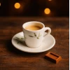 شات قهوه و نعلبکی سرامیکی ساقه سبز