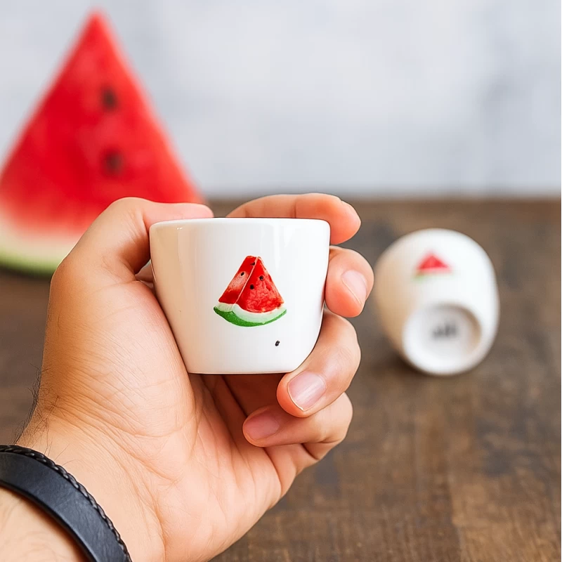 شات قهوه سرامیکی خمره ای هندوانه یلدایی