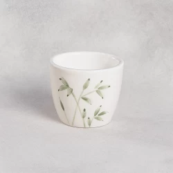 شات قهوه سرامیکی خمره ای ساقه سبز کوچک