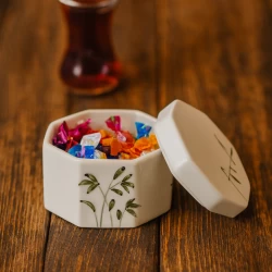 شکلات خوری هشت ضلعی سرامیکی ساقه سبز