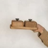 ست چوبی راش قندان مربع 2 عددی