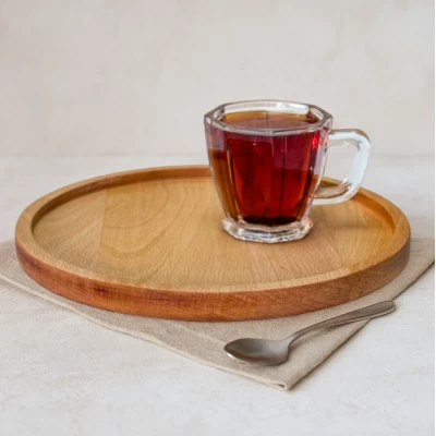 سینی چوبی راش دایره کوچک