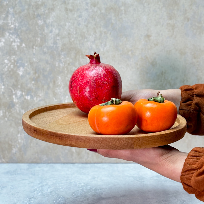 سینی چوبی راش دایره کوچک