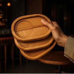 سینی چوبی بیضی قهوه خوری توسکا