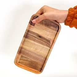 سینی چوبی فینگر گردو مستطیل تک نفره