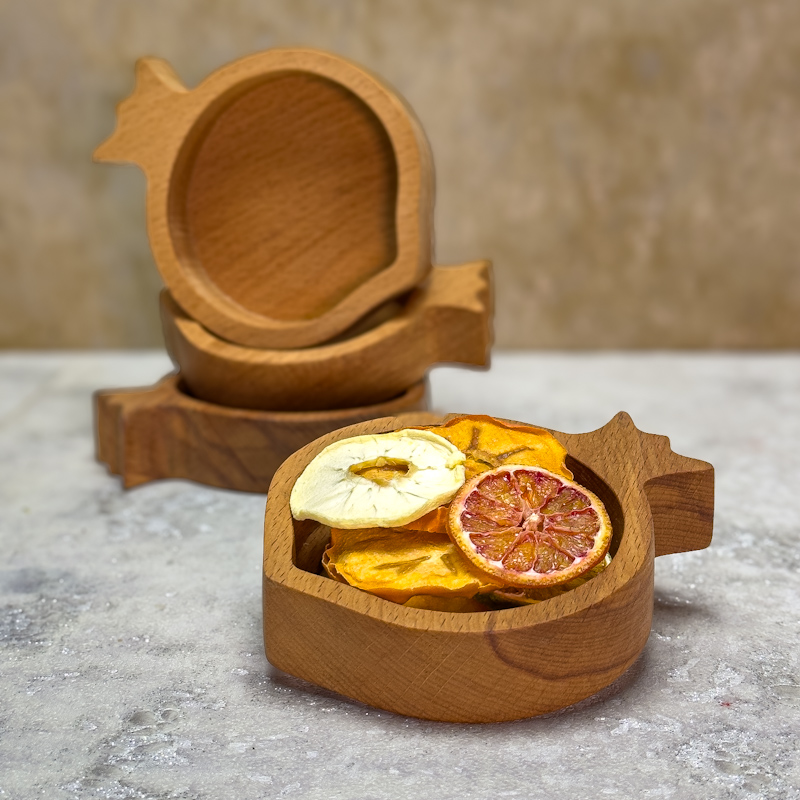 ظرف چوبی راش طرح انار
