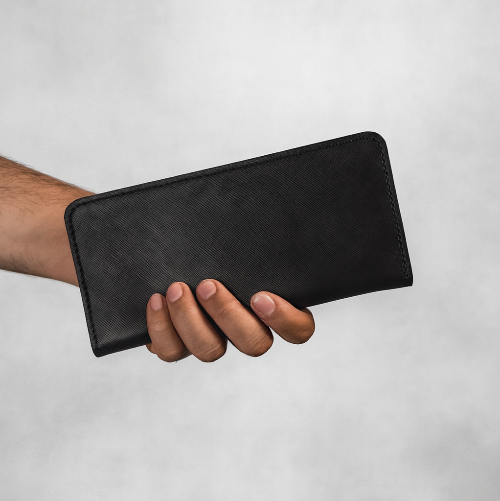 کیف پول کتی چرم طبیعی سوفیانو مشکی