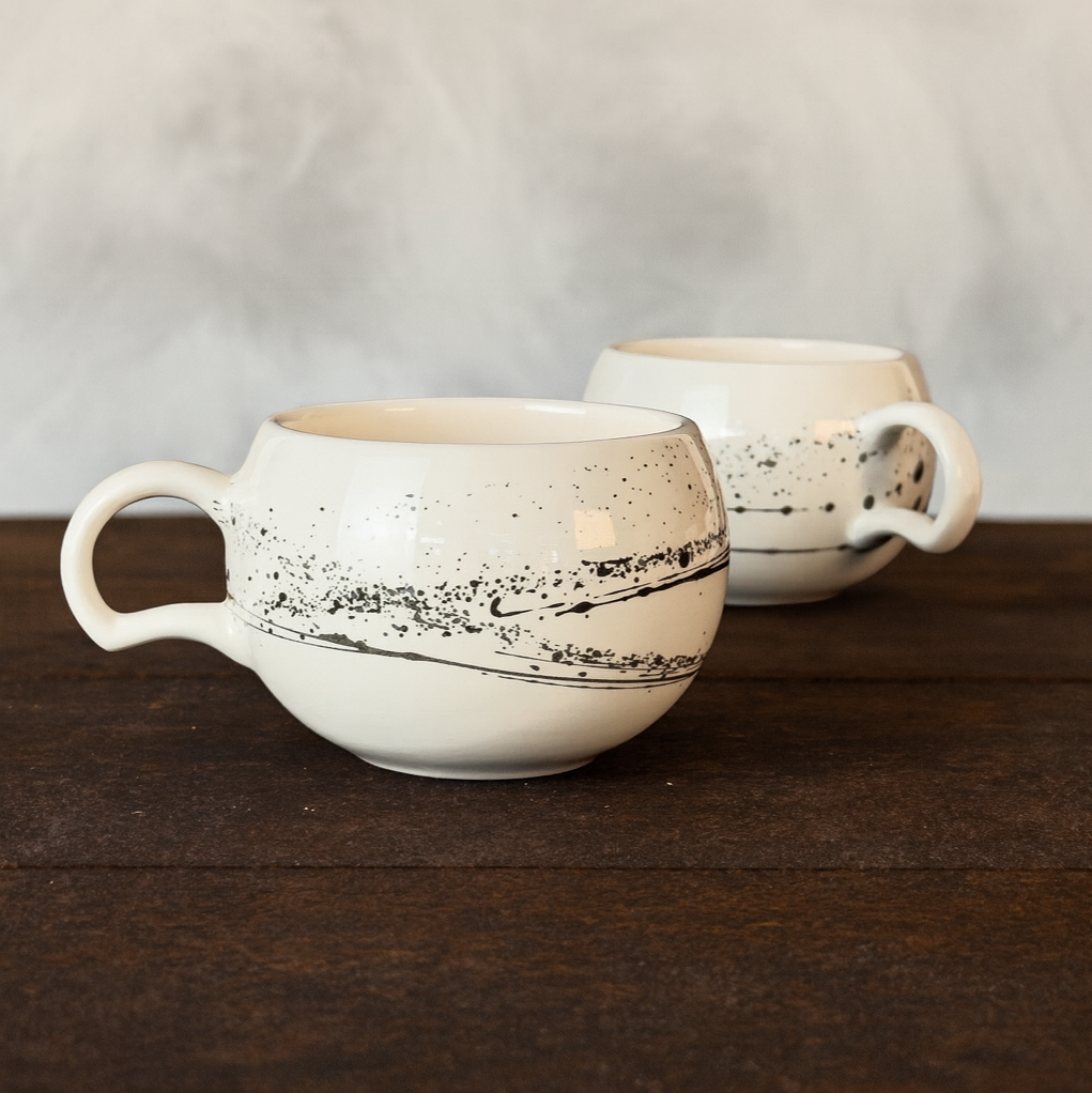 لیوان توپی سرامیکی کهکشان مشکی