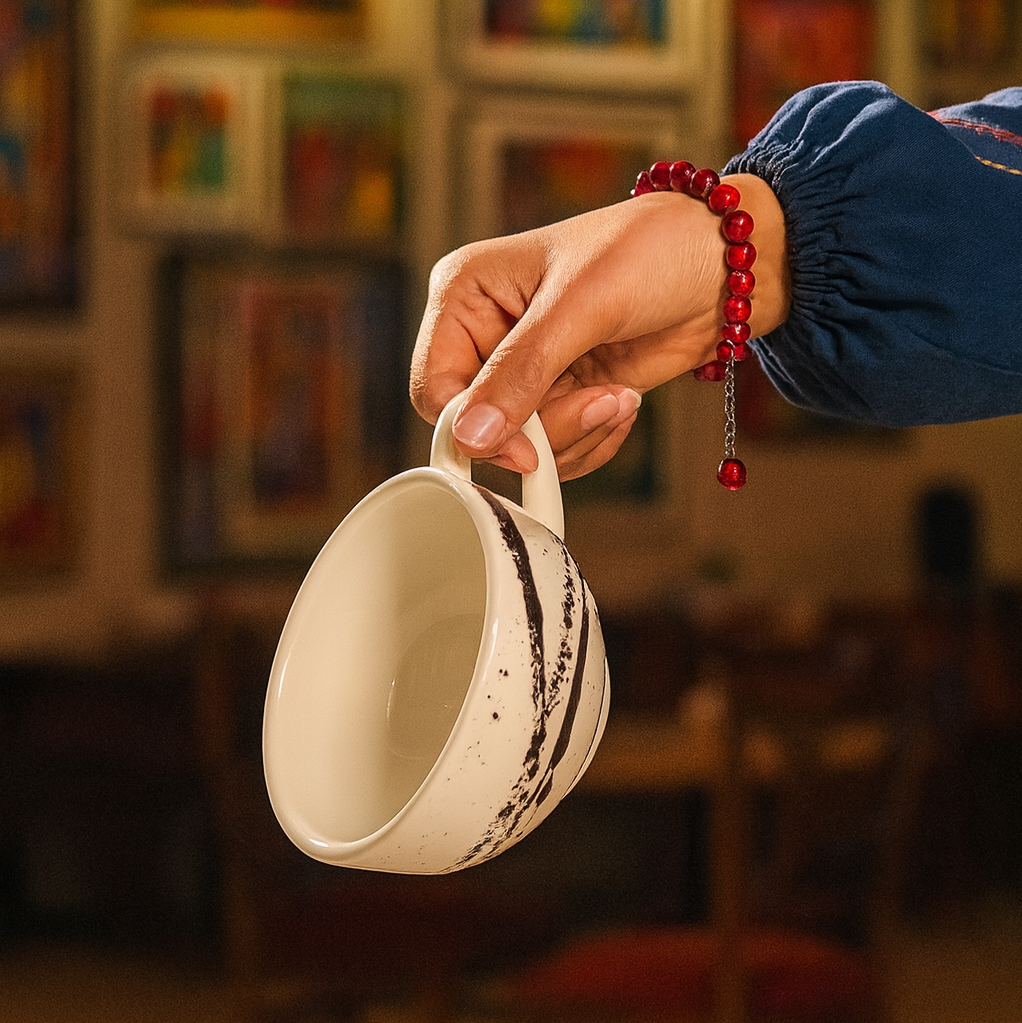 لیوان لته خوری سرامیکی کهکشان مشکی