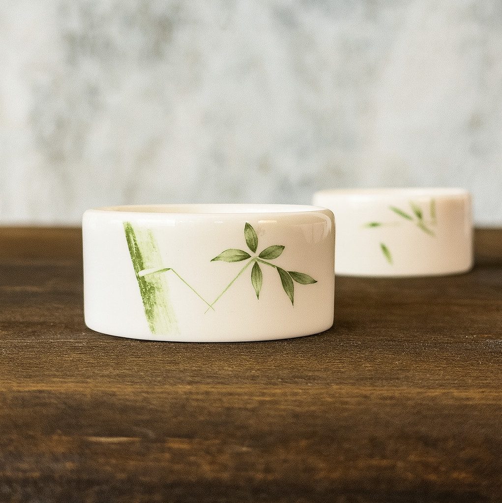 قندان سرامیکی ساقه سبز کوچک