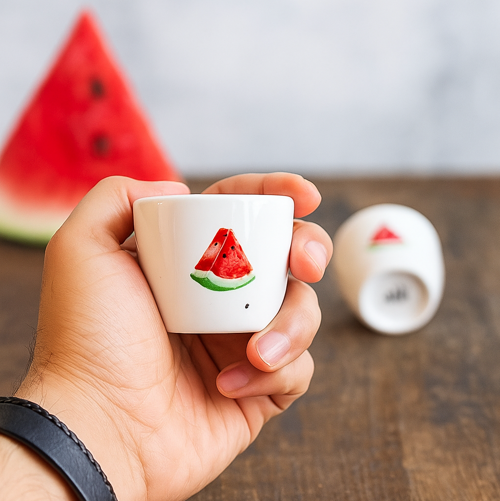 شات قهوه سرامیکی خمره ای هندوانه یلدایی